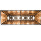 Meyda Lighting Bear at Lake 48" 6-Light Textured Black Island Pendant Light With Amber Mica Shade Glass