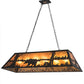 Meyda Lighting Bear at Lake 48" 6-Light Textured Black Island Pendant Light With Amber Mica Shade Glass