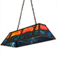 Meyda Lighting Bear at Lake 48" 6-Light Timeless Bronze Island Pendant Light With Orange & Blue Green Shade Glass
