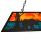 Meyda Lighting Bear at Lake 48" 6-Light Timeless Bronze Island Pendant Light With Orange & Blue Green Shade Glass