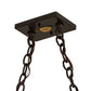 Meyda Lighting Bear at Lake 48" 6-Light Timeless Bronze Island Pendant Light With Orange & Blue Green Shade Glass