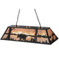 Meyda Lighting Bear at Lake 48" 9-Light Textured Black Island Pendant Light With Silver Mica Shade Glass