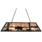 Meyda Lighting Bear at Lake 48" 9-Light Textured Black Island Pendant Light With Silver Mica Shade Glass