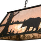 Meyda Lighting Bear at Lake 48" 9-Light Textured Black Island Pendant Light With Silver Mica Shade Glass