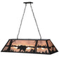 Meyda Lighting Bear at Lake 48" 9-Light Textured Black Island Pendant Light With Silver Mica Shade Glass