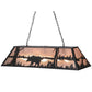 Meyda Lighting Bear at Lake 48" 9-Light Textured Black Island Pendant Light With Silver Mica Shade Glass