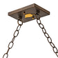 Meyda Lighting Bear at Lake 60" 9-Light Antique Copper Island Pendant Light With Silver Mica Shade Glass