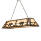 Meyda Lighting Bear at Lake 60" 9-Light Antique Copper Island Pendant Light With Silver Mica Shade Glass