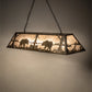 Meyda Lighting Bear at Lake 60" 9-Light Antique Copper Island Pendant Light With Silver Mica Shade Glass
