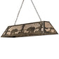 Meyda Lighting Bear at Lake 60" 9-Light Antique Copper Island Pendant Light With Silver Mica Shade Glass