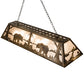 Meyda Lighting Bear at Lake 60" 9-Light Antique Copper Island Pendant Light With Silver Mica Shade Glass