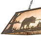 Meyda Lighting Bear at Lake 60" 9-Light Antique Copper Island Pendant Light With Silver Mica Shade Glass