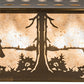 Meyda Lighting Bear at Lake 60" 9-Light Antique Copper Island Pendant Light With Silver Mica Shade Glass