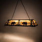 Meyda Lighting Bear at Lake 60" 9-Light Black Satin Wrought Iron Island Pendant Light With Travertine Idalight Shade