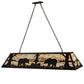 Meyda Lighting Bear at Lake 60" 9-Light Black Satin Wrought Iron Island Pendant Light With Travertine Idalight Shade