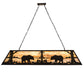 Meyda Lighting Bear at Lake 60" 9-Light Black Satin Wrought Iron Island Pendant Light With Travertine Idalight Shade