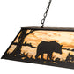 Meyda Lighting Bear at Lake 60" 9-Light Black Satin Wrought Iron Island Pendant Light With Travertine Idalight Shade