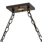 Meyda Lighting Bear at Lake 60" 9-Light Black Satin Wrought Iron Island Pendant Light With Travertine Idalight Shade