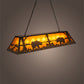 Meyda Lighting Bear at Lake 60" 9-Light Timeless Bronze Island Pendant Light With Amber Mica Shade Glass