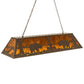 Meyda Lighting Bear at Lake 60" 9-Light Timeless Bronze Island Pendant Light With Amber Mica Shade Glass