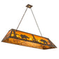 Meyda Lighting Bear at Lake 60" 9-Light Timeless Bronze Island Pendant Light With Amber Mica Shade Glass