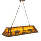 Meyda Lighting Bear at Lake 60" 9-Light Timeless Bronze Island Pendant Light With Amber Mica Shade Glass