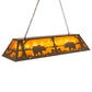 Meyda Lighting Bear at Lake 60" 9-Light Timeless Bronze Island Pendant Light With Amber Mica Shade Glass