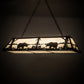 Meyda Lighting Bear at Lake 61" 9-Light Dark Burnished Antique Copper Island Pendant Light With Creme Carrare Idalight Shade Glass