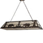 Meyda Lighting Bear at Lake 61" 9-Light Dark Burnished Antique Copper Island Pendant Light With Creme Carrare Idalight Shade Glass