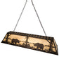 Meyda Lighting Bear at Lake 61" 9-Light Dark Burnished Antique Copper Island Pendant Light With Creme Carrare Idalight Shade Glass