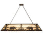 Meyda Lighting Bear at Lake 61" 9-Light Dark Burnished Antique Copper Island Pendant Light With Creme Carrare Idalight Shade Glass