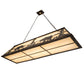 Meyda Lighting Bear at Lake 61" 9-Light Dark Burnished Antique Copper Island Pendant Light With Creme Carrare Idalight Shade Glass