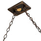 Meyda Lighting Bear at Lake 61" 9-Light Dark Burnished Antique Copper Island Pendant Light With Creme Carrare Idalight Shade Glass