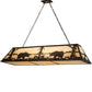 Meyda Lighting Bear at Lake 61" 9-Light Dark Burnished Antique Copper Island Pendant Light With Creme Carrare Idalight Shade Glass
