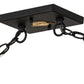Meyda Lighting Bear at Lake 61" 9-Light Textured Black Island Pendant Light With Amber Mica Shade Glass