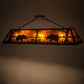 Meyda Lighting Bear at Lake 61" 9-Light Textured Black Island Pendant Light With Amber Mica Shade Glass
