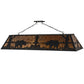 Meyda Lighting Bear at Lake 61" 9-Light Textured Black Island Pendant Light With Amber Mica Shade Glass