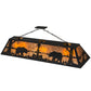 Meyda Lighting Bear at Lake 61" 9-Light Textured Black Island Pendant Light With Amber Mica Shade Glass