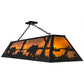 Meyda Lighting Bear at Lake 61" 9-Light Textured Black Island Pendant Light With Amber Mica Shade Glass