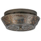 Meyda Lighting Bear on the Loose 13" 2-Light Industrial Steel Flush Mount Light With Silver Mica Shade Glass