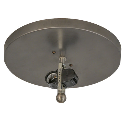 Meyda Lighting Bear on the Loose 13" 2-Light Industrial Steel Flush Mount Light With Silver Mica Shade Glass