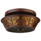 Meyda Lighting Bear on the Loose 14" 2-Light Rust Flush Mount Light With Amber Mica Shade Glass