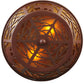 Meyda Lighting Bear on the Loose 14" 2-Light Rust Flush Mount Light With Amber Mica Shade Glass
