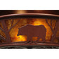 Meyda Lighting Bear on the Loose 14" 2-Light Rust Flush Mount Light With Amber Mica Shade Glass