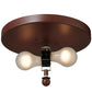 Meyda Lighting Bear on the Loose 14" 2-Light Rust Flush Mount Light With Amber Mica Shade Glass