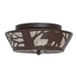 Meyda Lighting Bear on the Loose 16" 2-Light Cafe Noir Flush Mount Light With Silver Mica Shade Glass