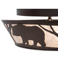 Meyda Lighting Bear on the Loose 16" 2-Light Cafe Noir Flush Mount Light With Silver Mica Shade Glass