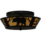 Meyda Lighting Bear on the Loose 16" 2-Light Textured Black Flush Mount Light With Beige Tawnyrock Idalight Shade Glass