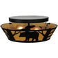 Meyda Lighting Bear on the Loose 16" 2-Light Textured Black Flush Mount Light With Beige Tawnyrock Idalight Shade Glass