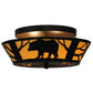 Meyda Lighting Bear on the Loose 16" 2-Light Textured Black Flush Mount Light With Beige Tawnyrock Idalight Shade Glass